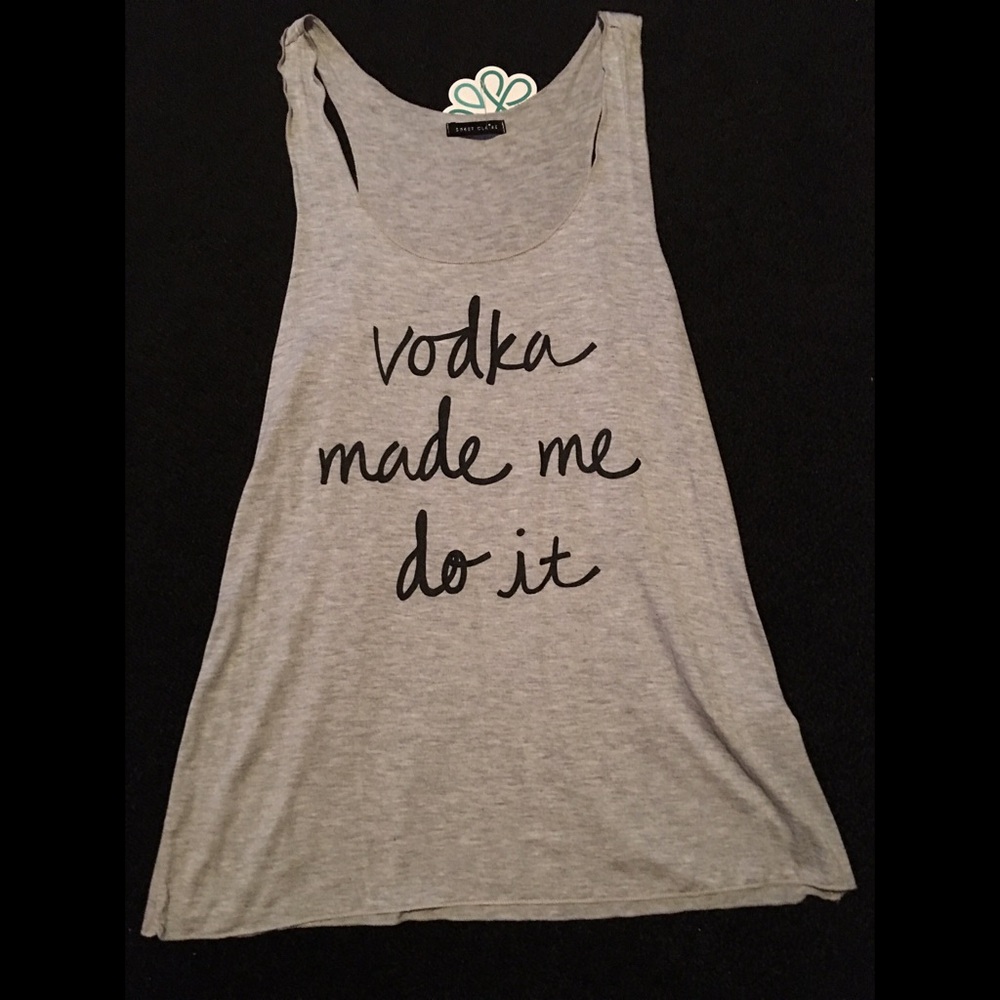 Gray Tank Top with Fun Slogan